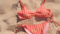 Checked Out Bikini Top, coral pink plaid bikini. Bikini Break.