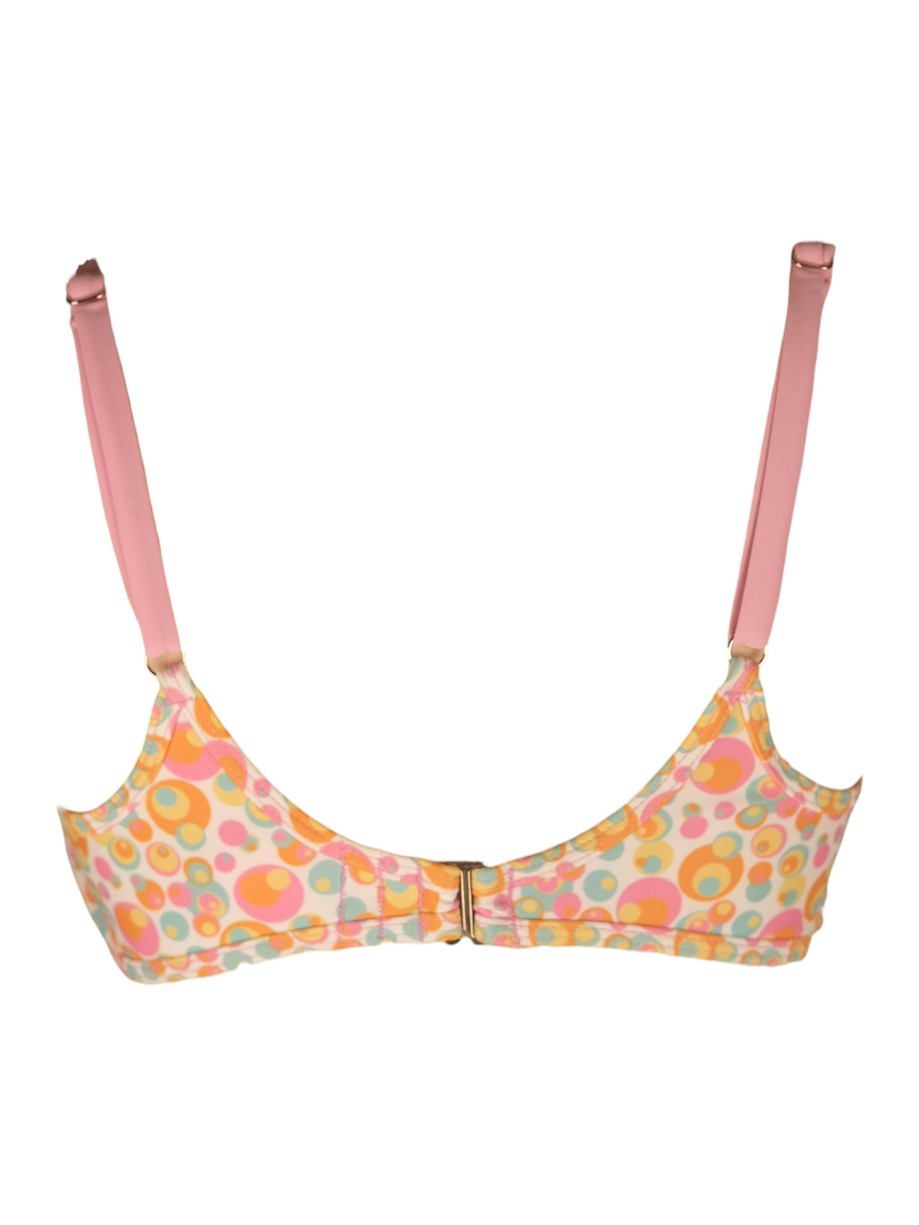 Weekend Spot Bikini Top in bubble dot print. Back view.